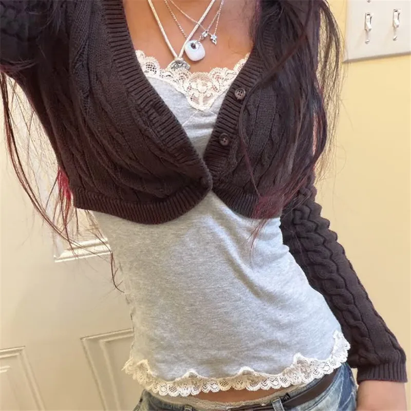 Crop Cardigan Vintage - Women Cable Knit Cropped Bolero Cardigan