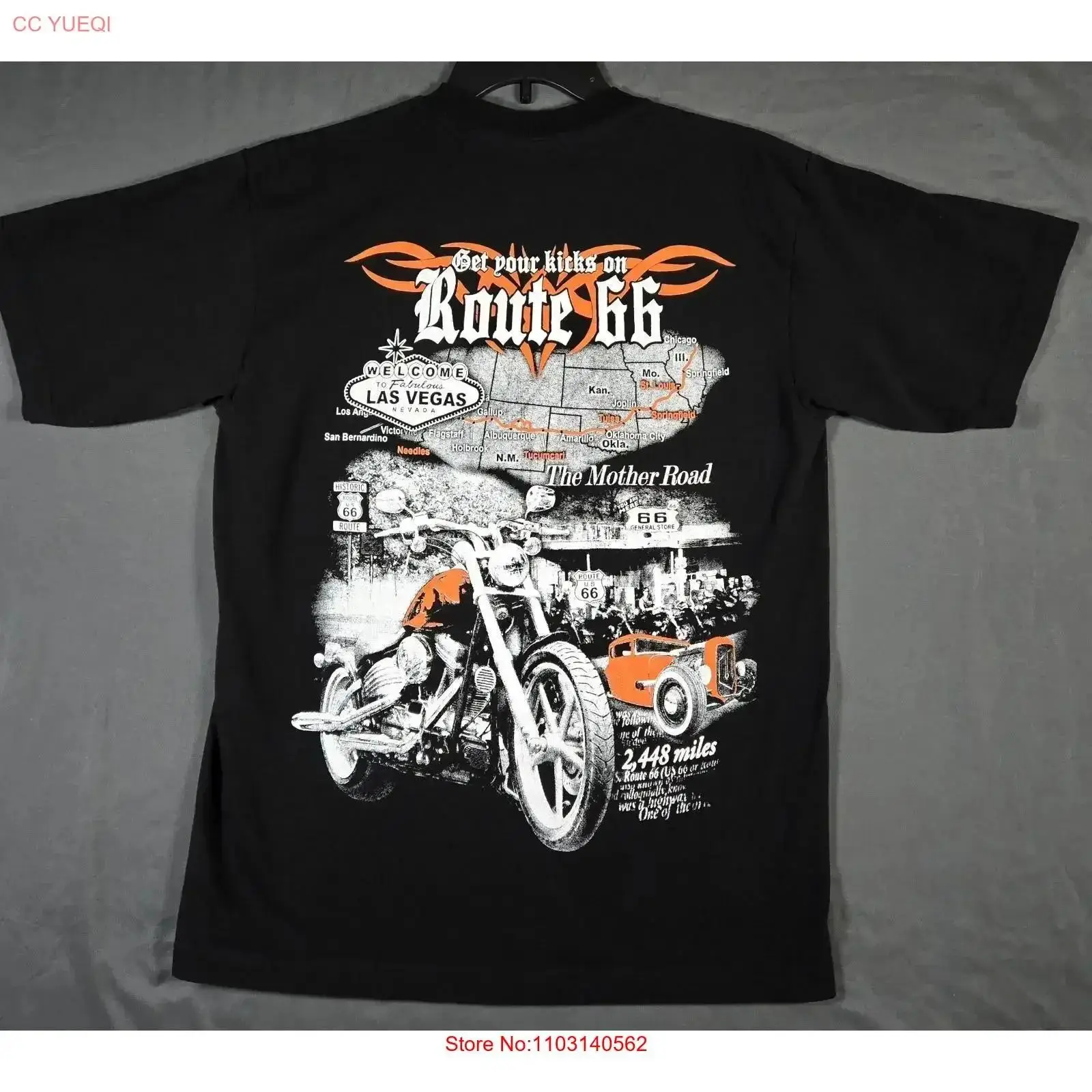 Vintage Fashion Las Vegas - Las Vegas Route 66 Motorcycle Black