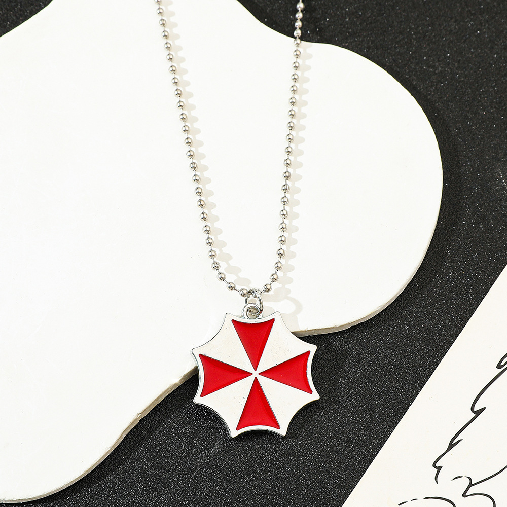 Vintage Fashion Enthusiasts - Vintage Fashion Red Umbrella Pendant Necklace