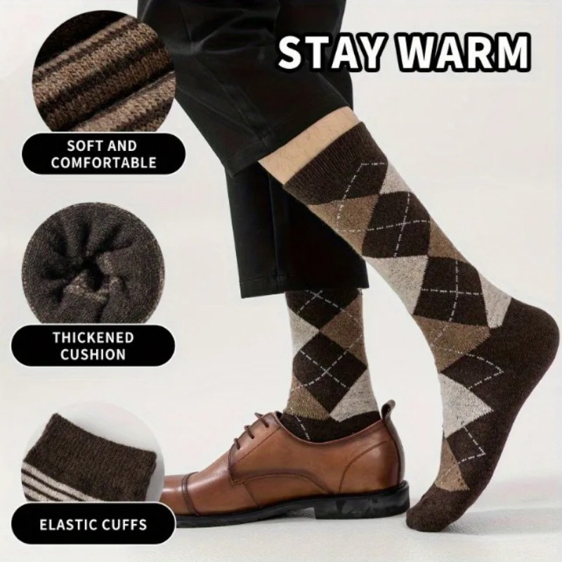 6 Pairs Vintage Brown Argyle S - Vintage Fashion Enthusiasts recension och pris