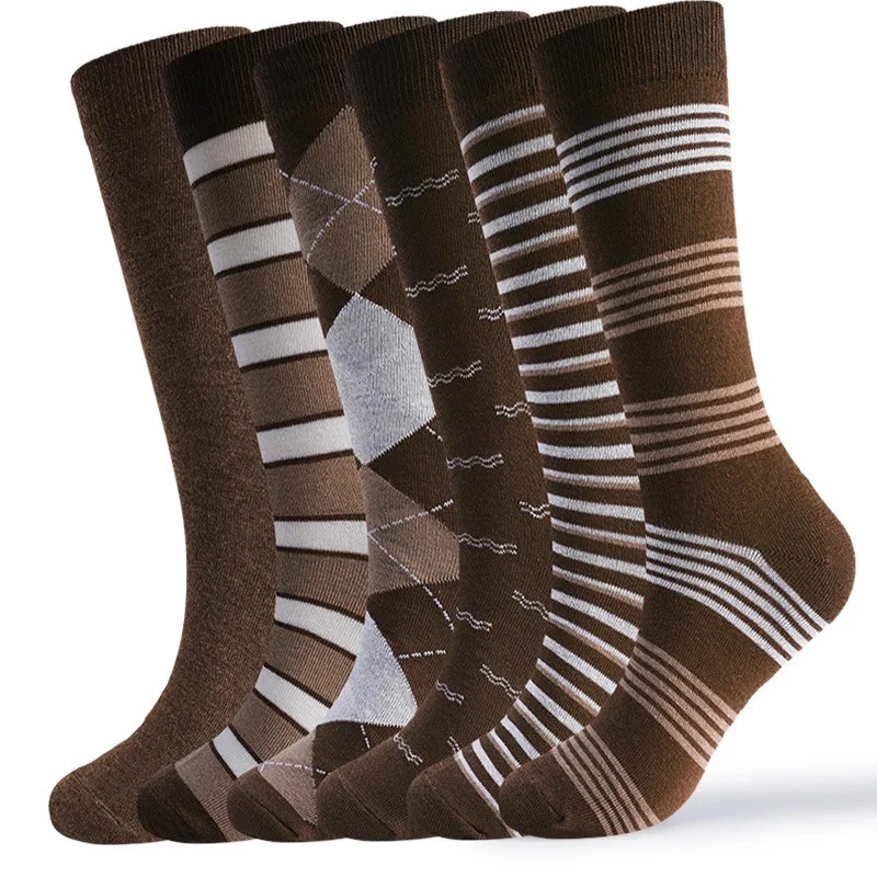 6 Pairs Vintage Brown Argyle S - Vintage Fashion Enthusiasts recension och pris