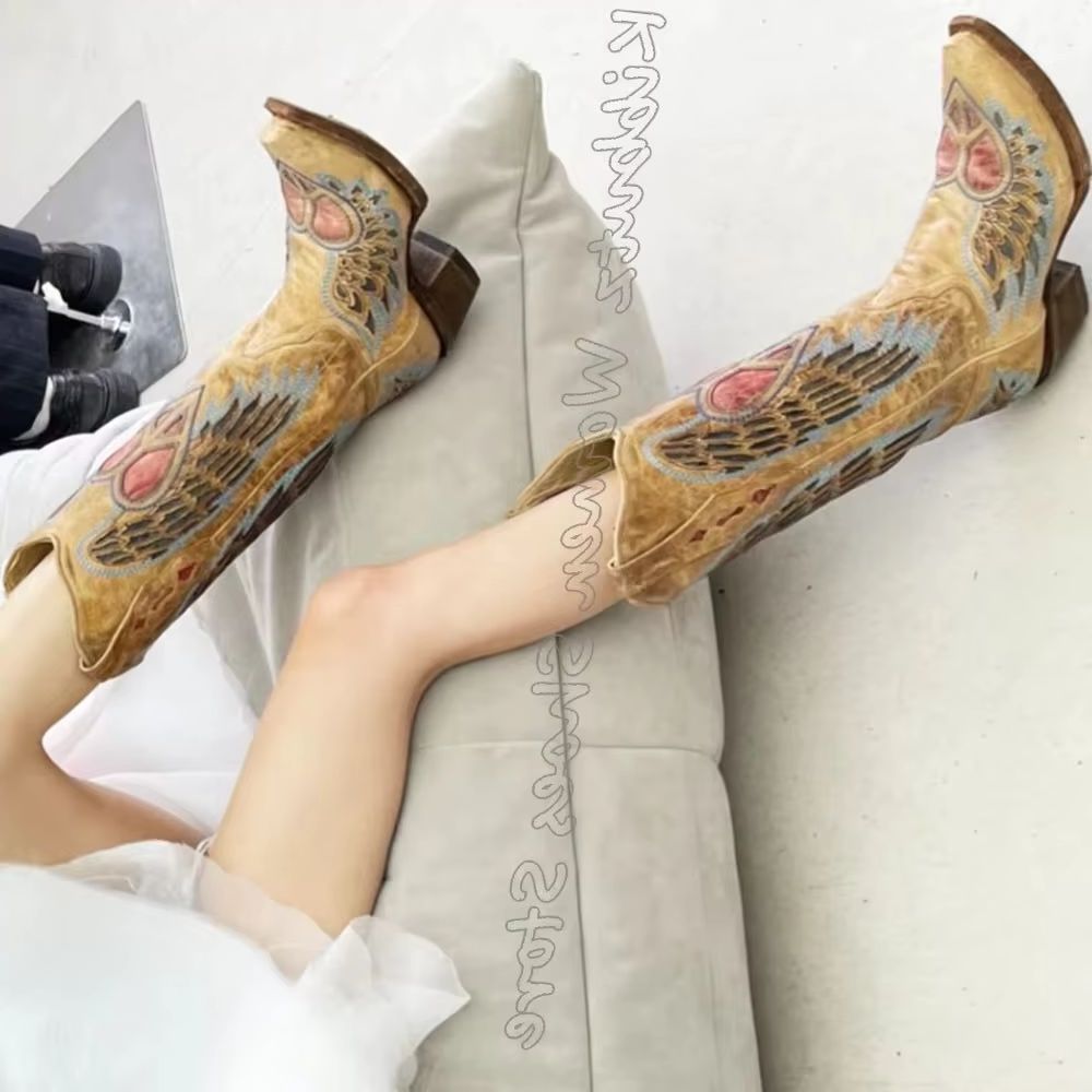 Embroidered Cowboy Western Boo - Vintage Fashion Heels recension och pris