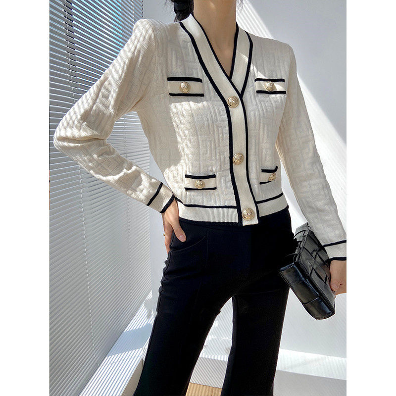 Spring Autumn New V-neck Long  - Crop Cardigan Vintage recension och pris