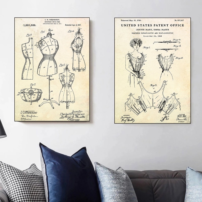 Fashion Clothing Shoe Bag Desi - Vintage Fashion Prints For Wall recension och pris