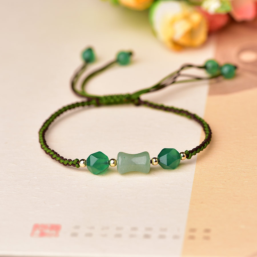 Green Natural Jade Beads Brace - Usa Vintage Fashion recension och pris