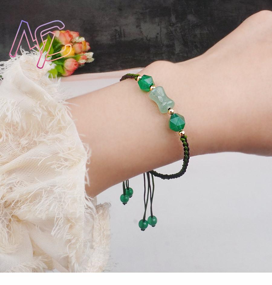 Green Natural Jade Beads Brace - Usa Vintage Fashion recension och pris