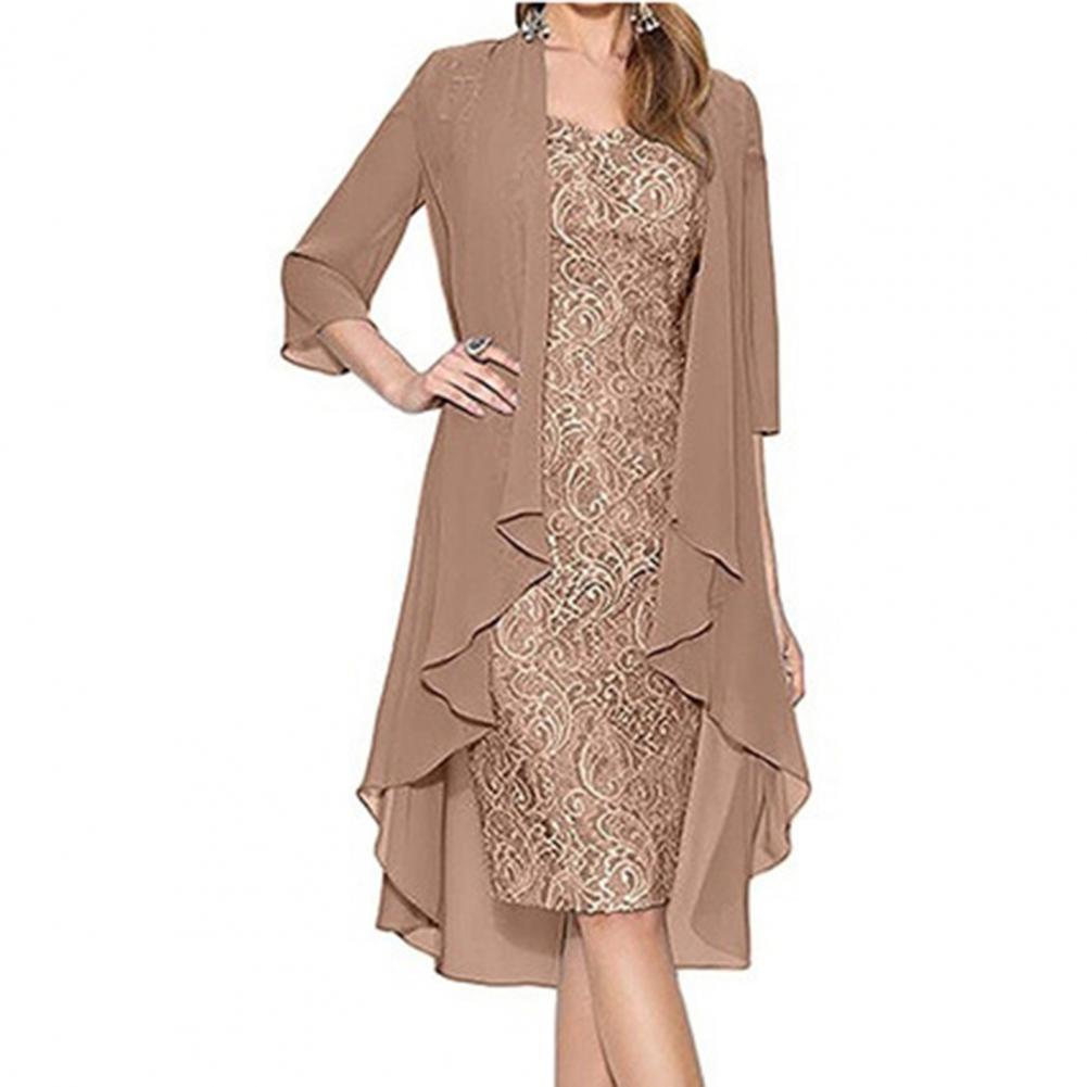 Formal Dress Set Women Outfit  - Crop Cardigan Vintage recension och pris