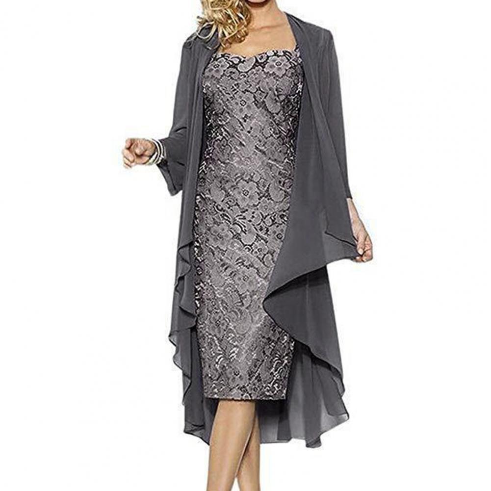 Formal Dress Set Women Outfit  - Crop Cardigan Vintage recension och pris