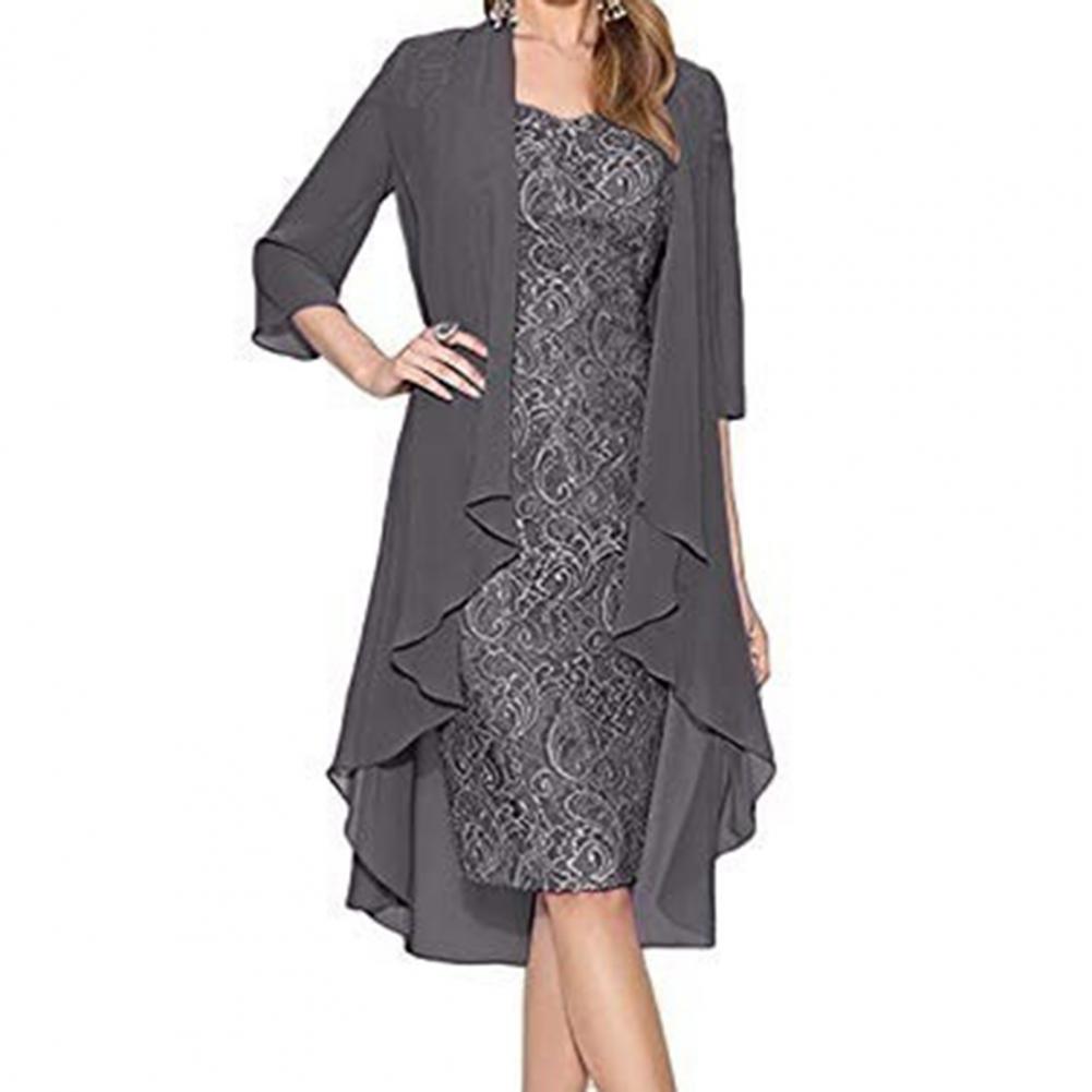 Formal Dress Set Women Outfit  - Crop Cardigan Vintage recension och pris