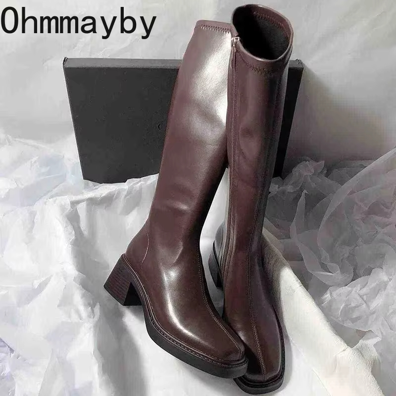 Vintage Thick Heel Women Knee  - Vintage Fashion Heels recension och pris