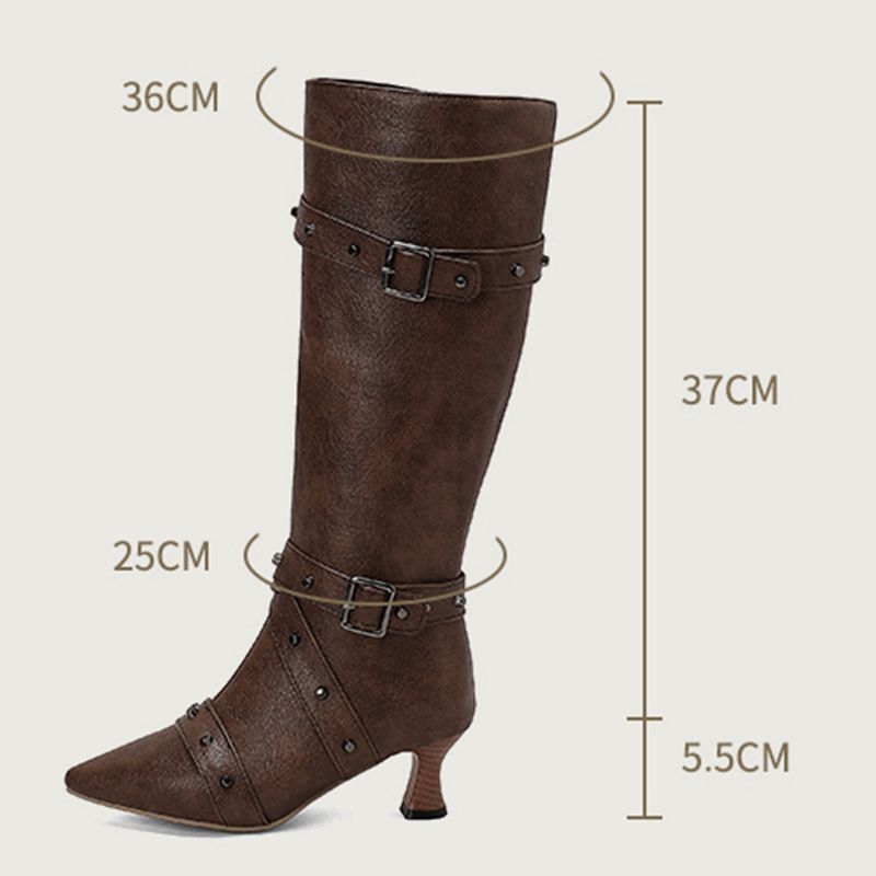 Girseaby Ladies Knee Length Bo - Vintage Fashion Heels recension och pris