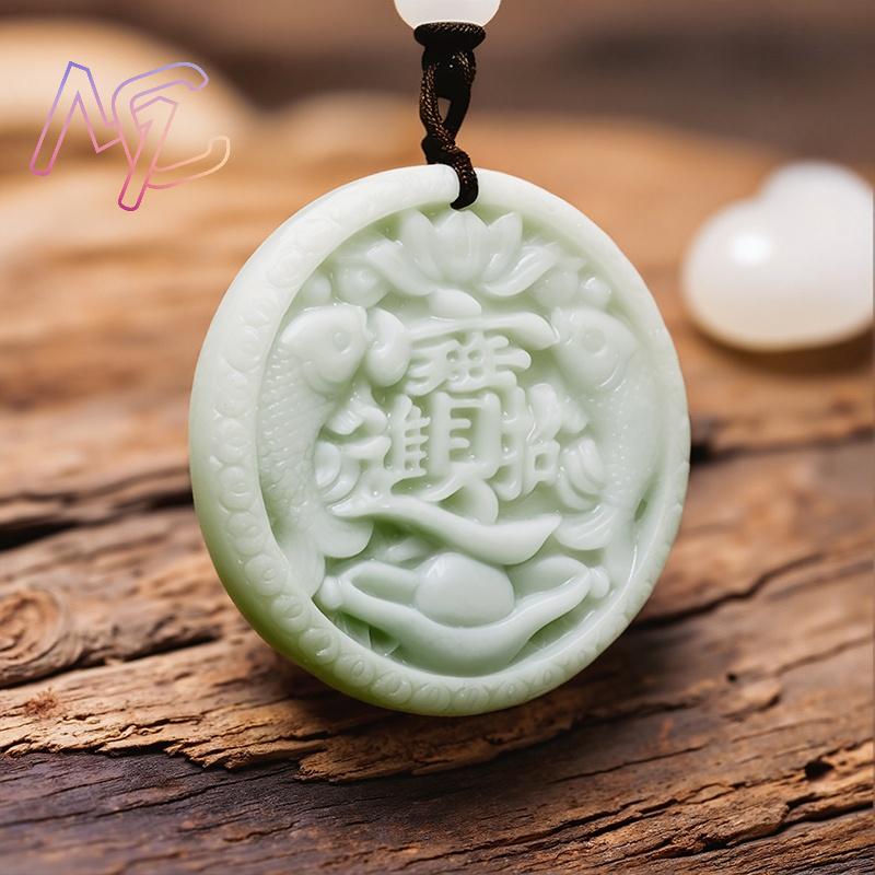 Green Real Jade Carp Fish Pend - Usa Vintage Fashion recension och pris