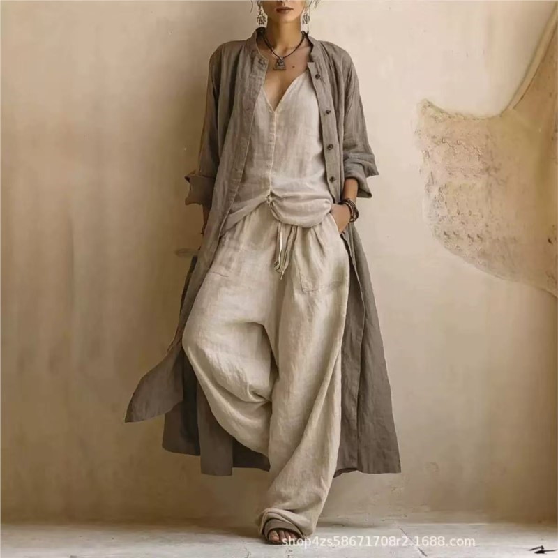 Vintage Print 3-Piece Set Wome - Crop Cardigan Vintage recension och pris