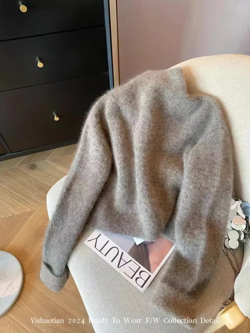 Fall Women Old Money Cuddly Ca - Crop Cardigan Vintage recension och pris