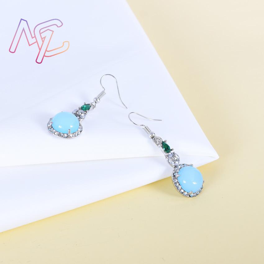 Blue Natural Jade Earrings Vin - Vintage Fashion Accessories recension och pris