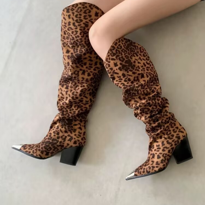 Leopard Print Vintage Pleated  - Vintage Fashion Heels recension och pris
