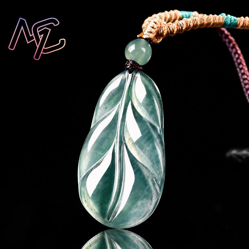 Myanmar Jadeite Leaf Pendant G - Usa Vintage Fashion recension och pris