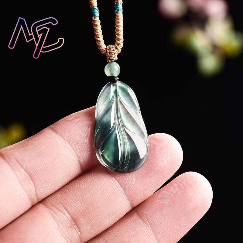 Myanmar Jadeite Leaf Pendant G - Usa Vintage Fashion recension och pris