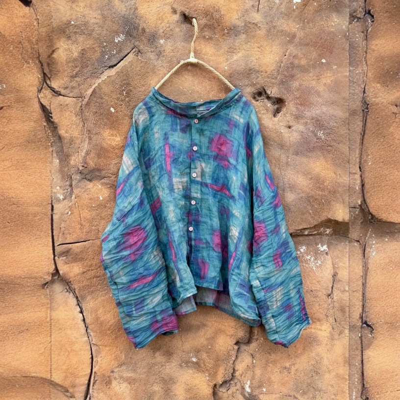 Ramie Long Sleeves Floral Prin - Crop Cardigan Vintage recension och pris