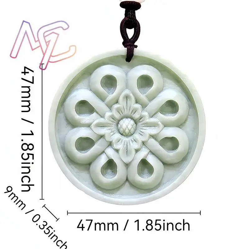 Natural Real Jade Flower Penda - Vintage Fashion Accessories recension och pris