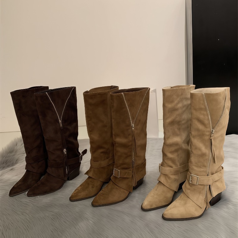 Women's Boots Vintage Suede Le - Vintage Fashion Heels recension och pris