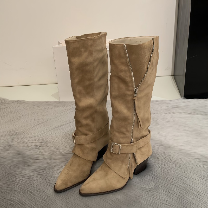 Women's Boots Vintage Suede Le - Vintage Fashion Heels recension och pris