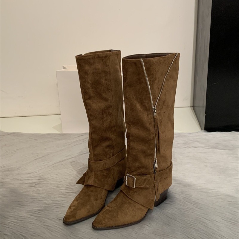 Women's Boots Vintage Suede Le - Vintage Fashion Heels recension och pris