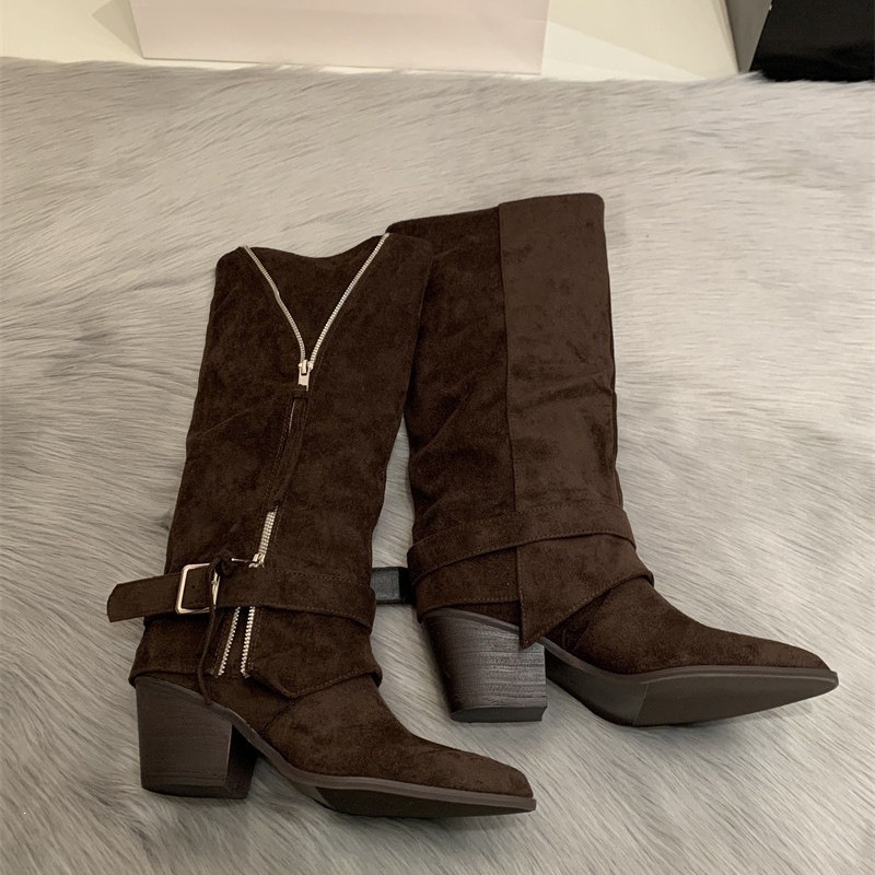 Women's Boots Vintage Suede Le - Vintage Fashion Heels recension och pris